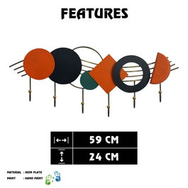 Wallity Mualla Gancho de pared de metal Multicolor